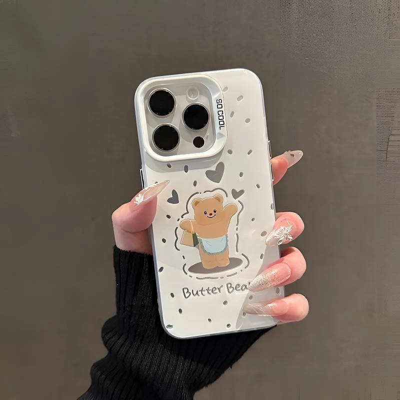 围裙黄油小熊适用苹果16promax手机壳iPhone15pro个性创意14卡通