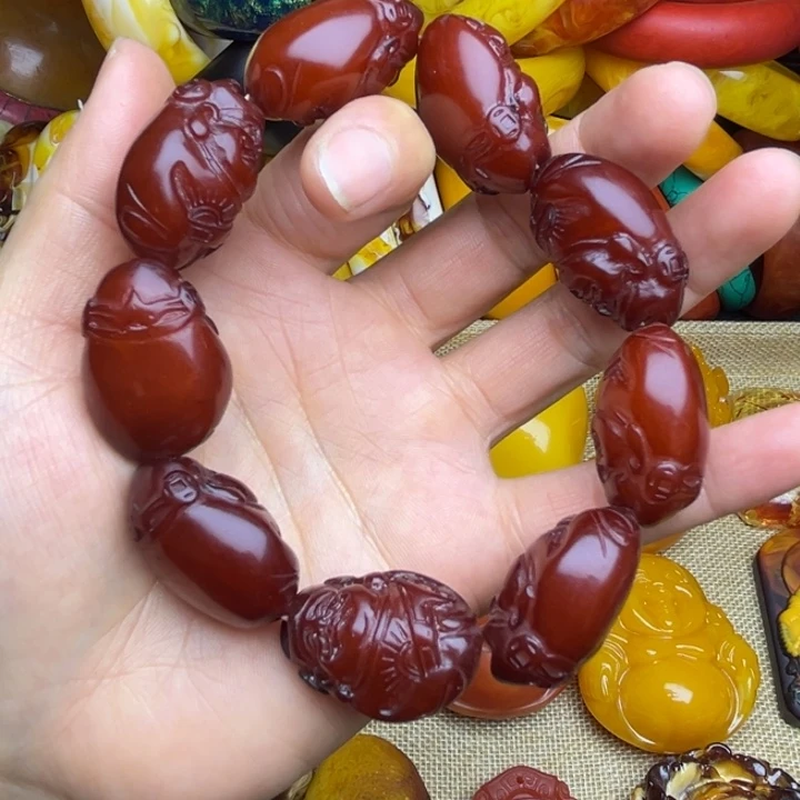 琥珀未镶嵌手链蜜蜡