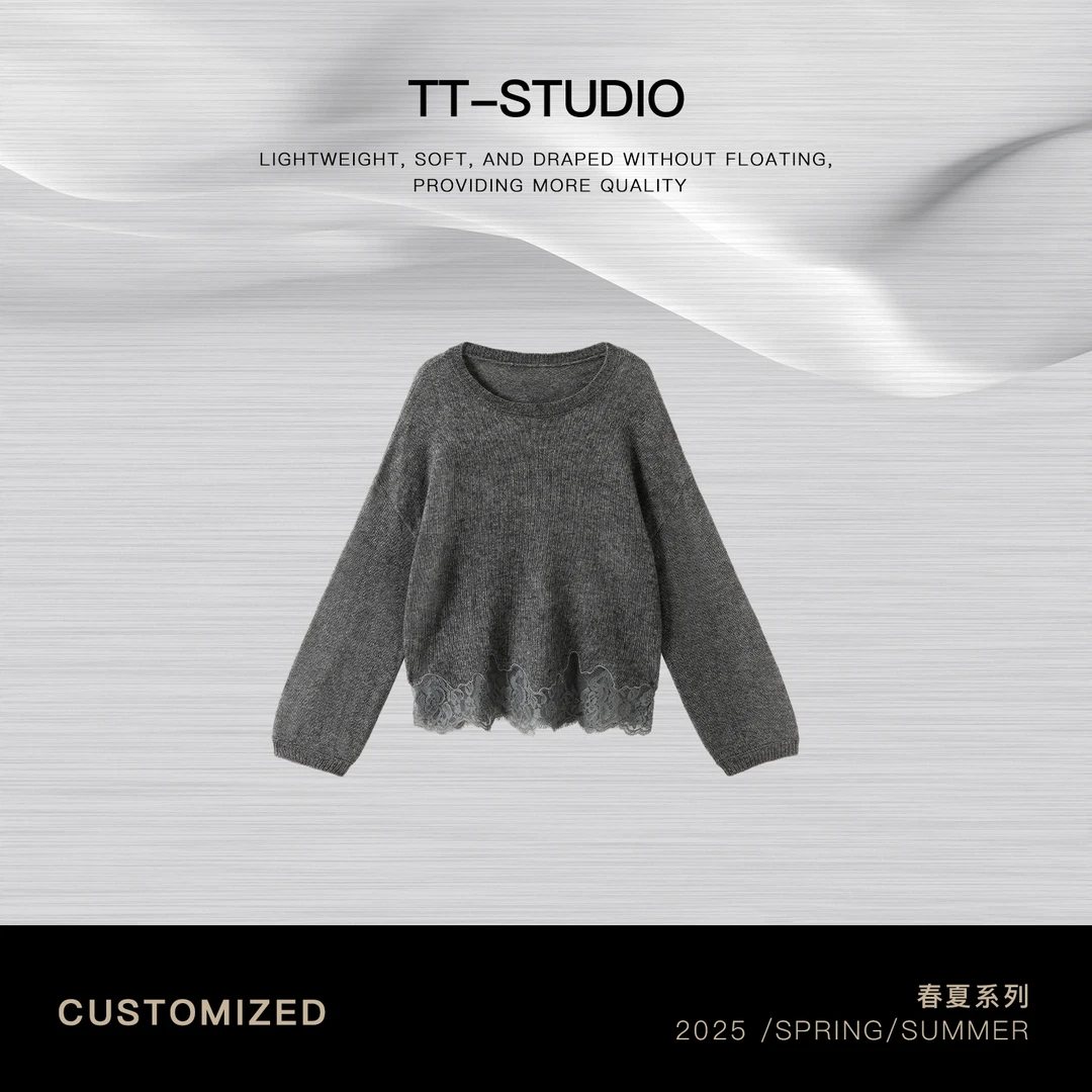 TT【灰公主 】春夏新品复古设计感套头毛衣TT-11MY9827