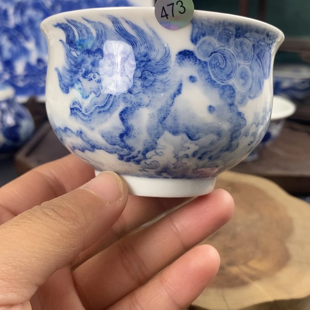 瓷片景德镇手绘青花茶器473