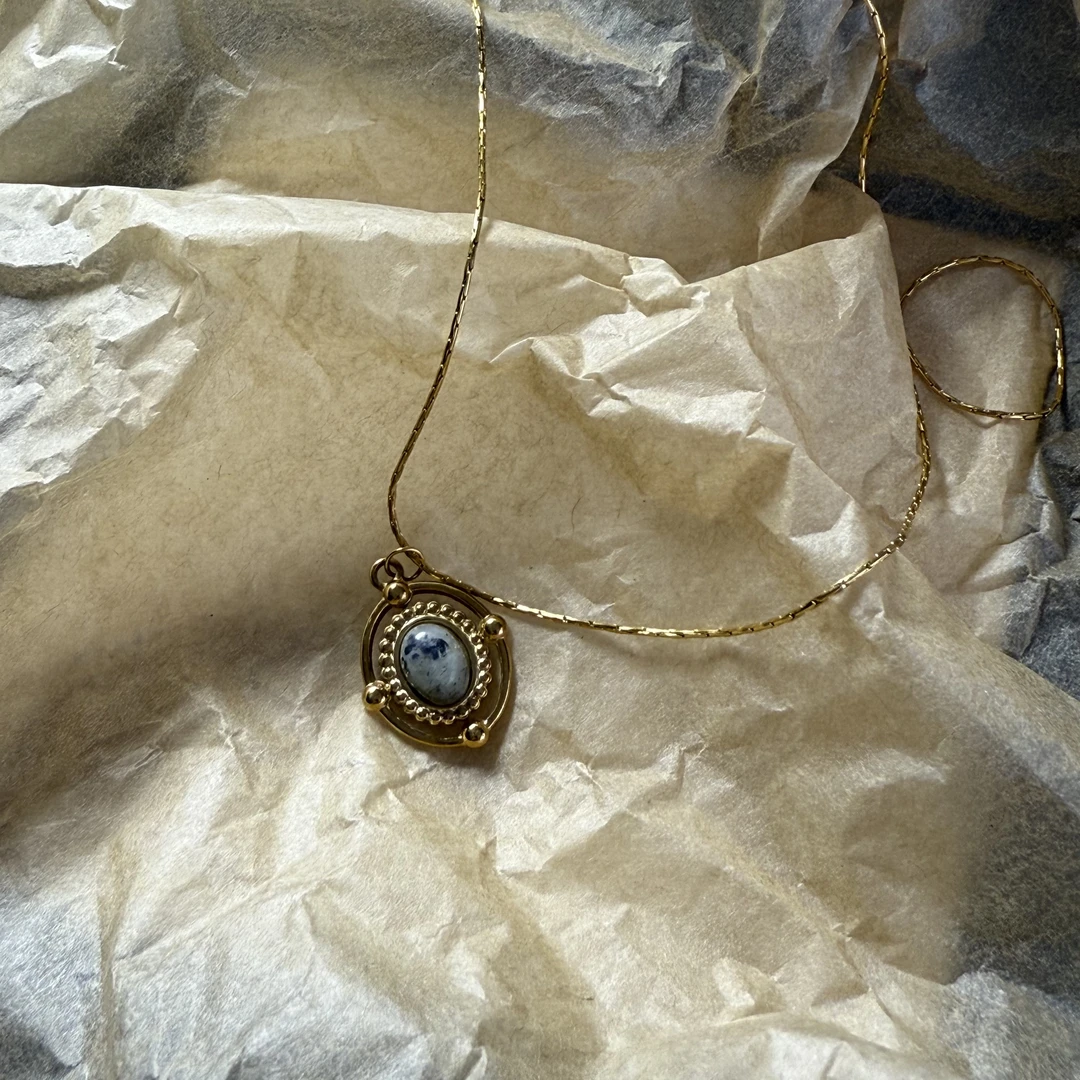 合金花岗石项链 波西米亚丨复古宫廷风中古风项链气质法式小众