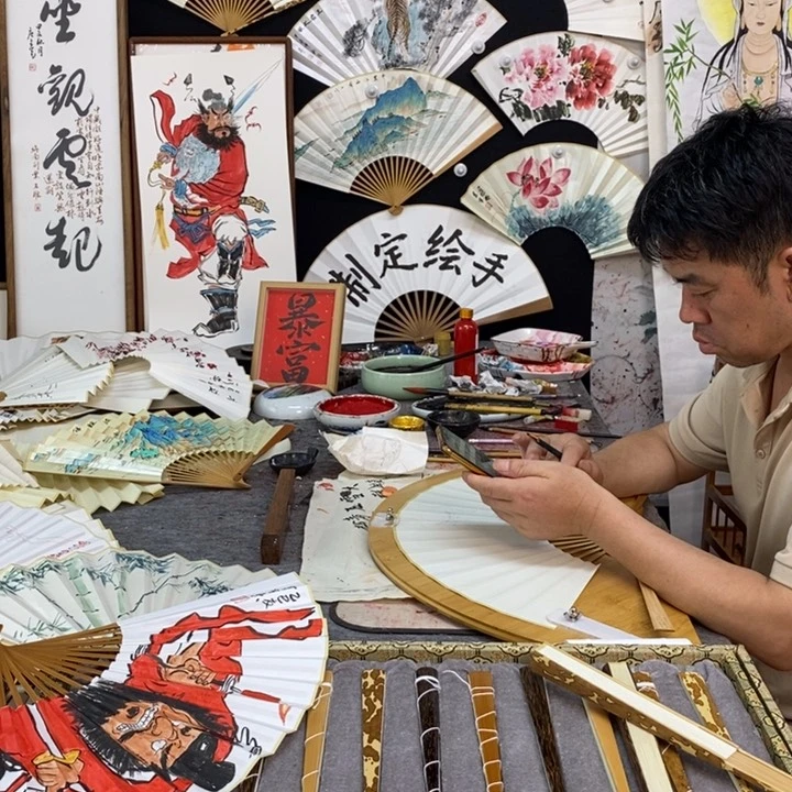 G***2书法扇面，告诉他也小心翼翼