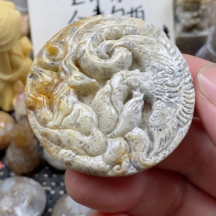 颈饰未镶嵌硅化珊瑚（珊瑚玉）有瑕