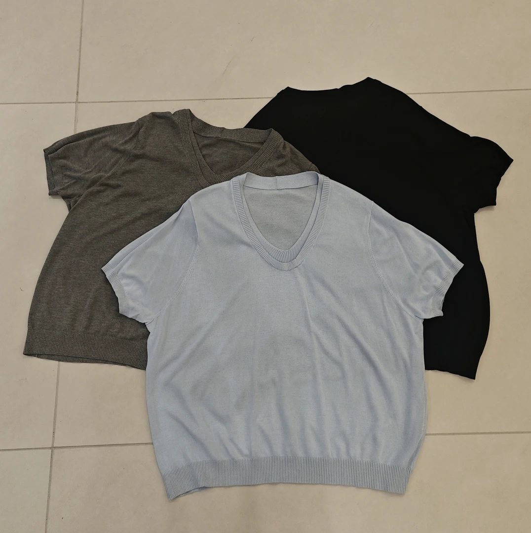 大码T恤女休闲弹力夏季时尚针织冰感纱舒爽透气百搭上衣66116