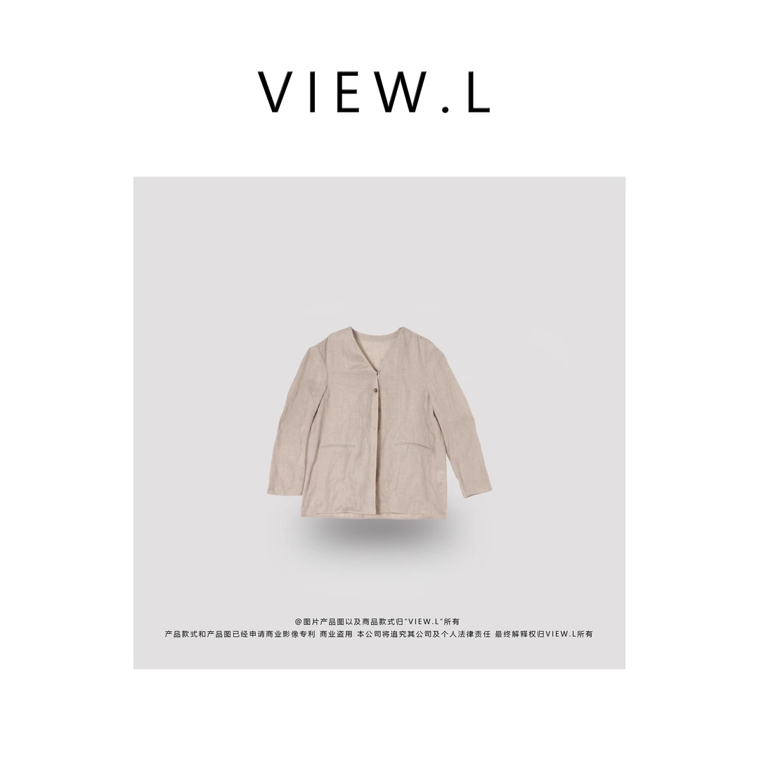 view.l25 IOO亚麻原色V领 衬衫 SK1371