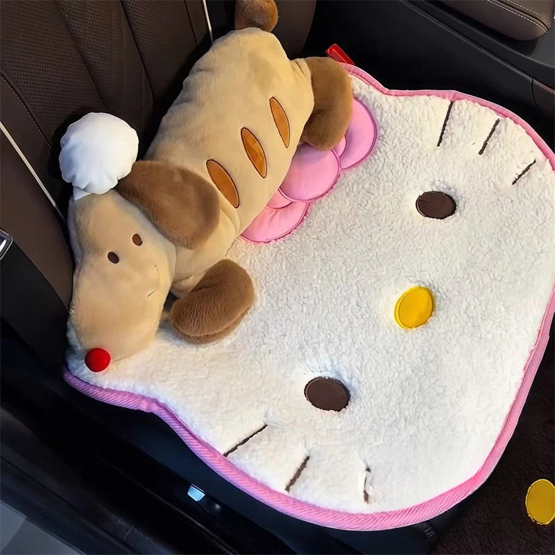 黑皮猫咪汽车脚垫主副驾驶通用可爱凯蒂猫周边车载耐脏脚踏地毯HR