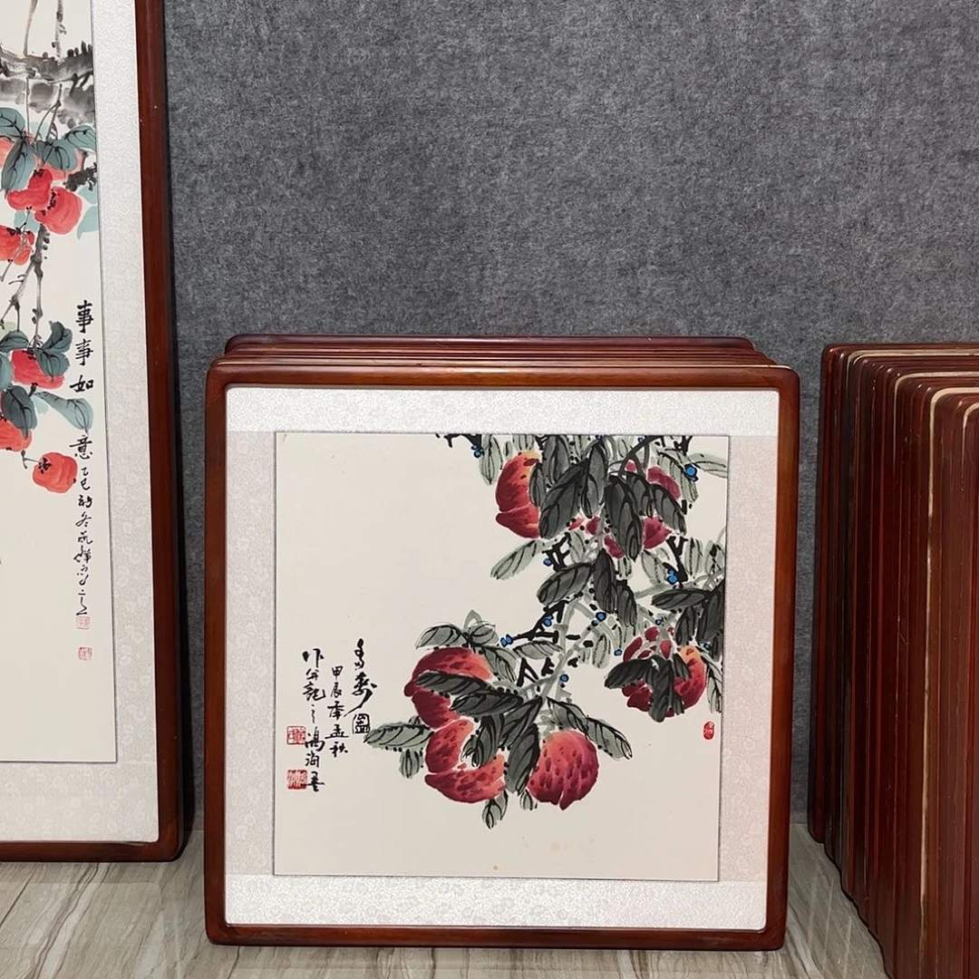 国画书画作品带框63×63