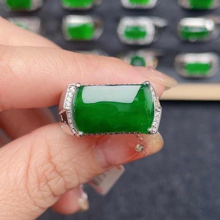 翡翠戒指银S925镶嵌编号2573没有运费险