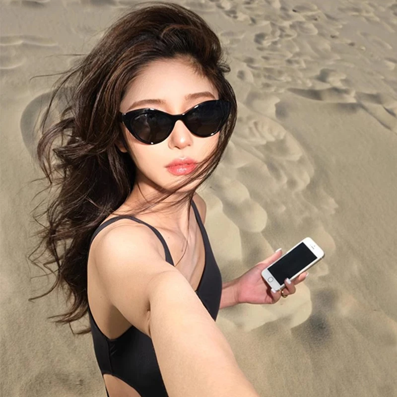 槑槑哒猫眼墨镜简约高级质感方圆脸显瘦气质欧美街拍太阳镜