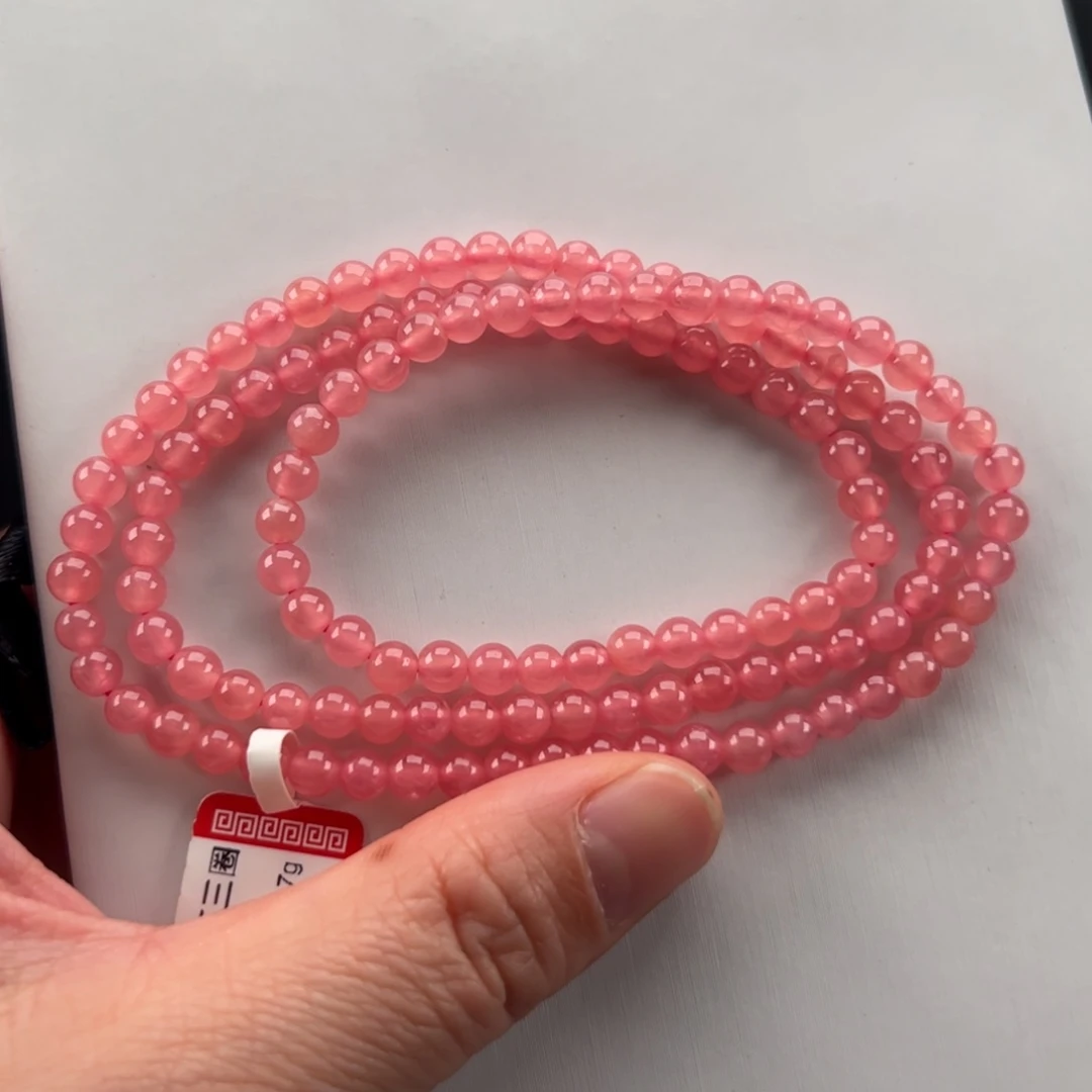 未镶嵌菱锰矿（红纹石）手串