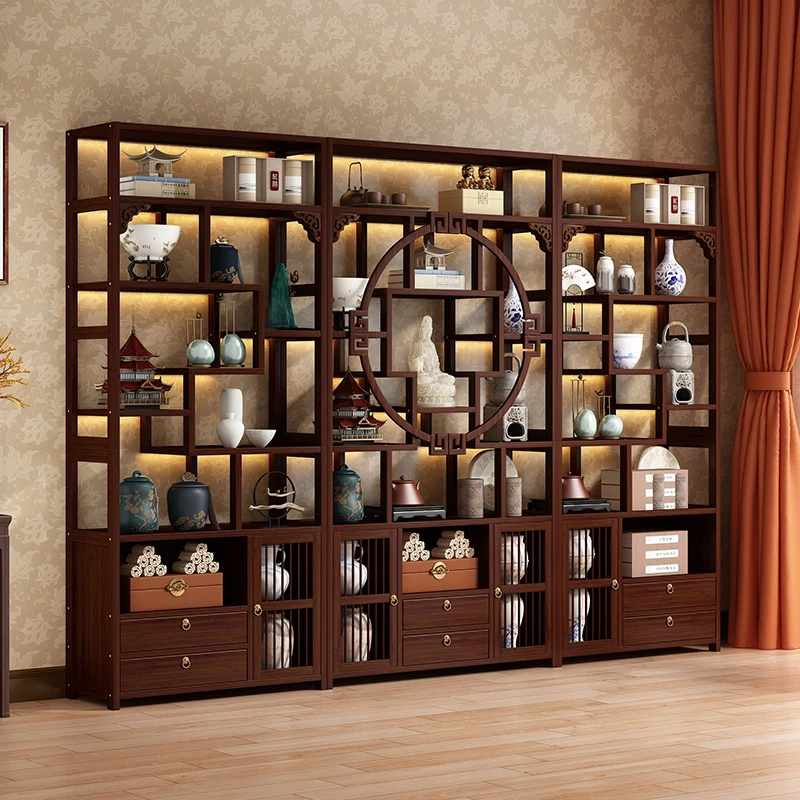 家用陈列柜乐高展示柜茶柜置物架非实木客厅一体柜紫砂壶摆放架