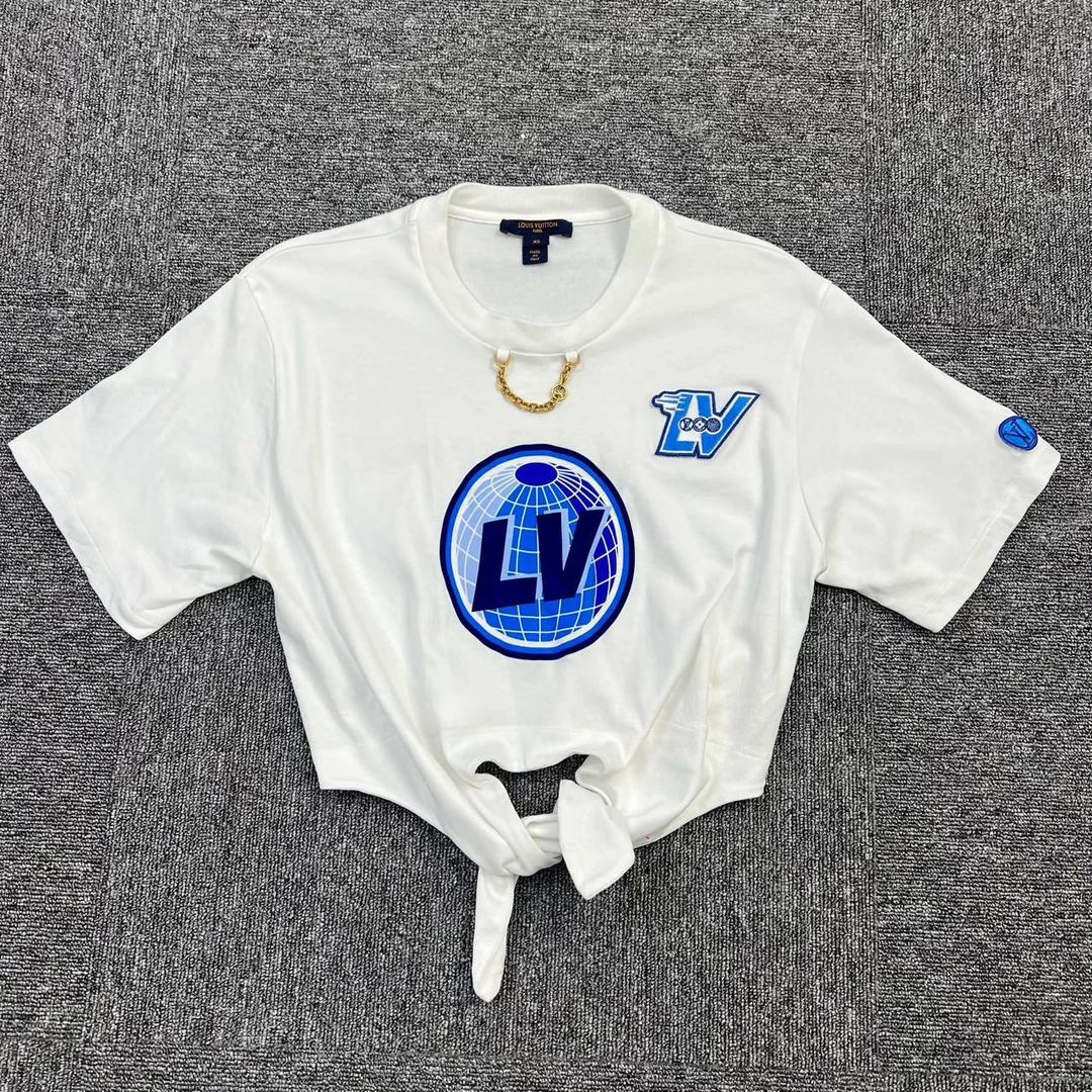99新 LouisVuitton/路易威登 xs码/地球刺绣字母短袖/10792