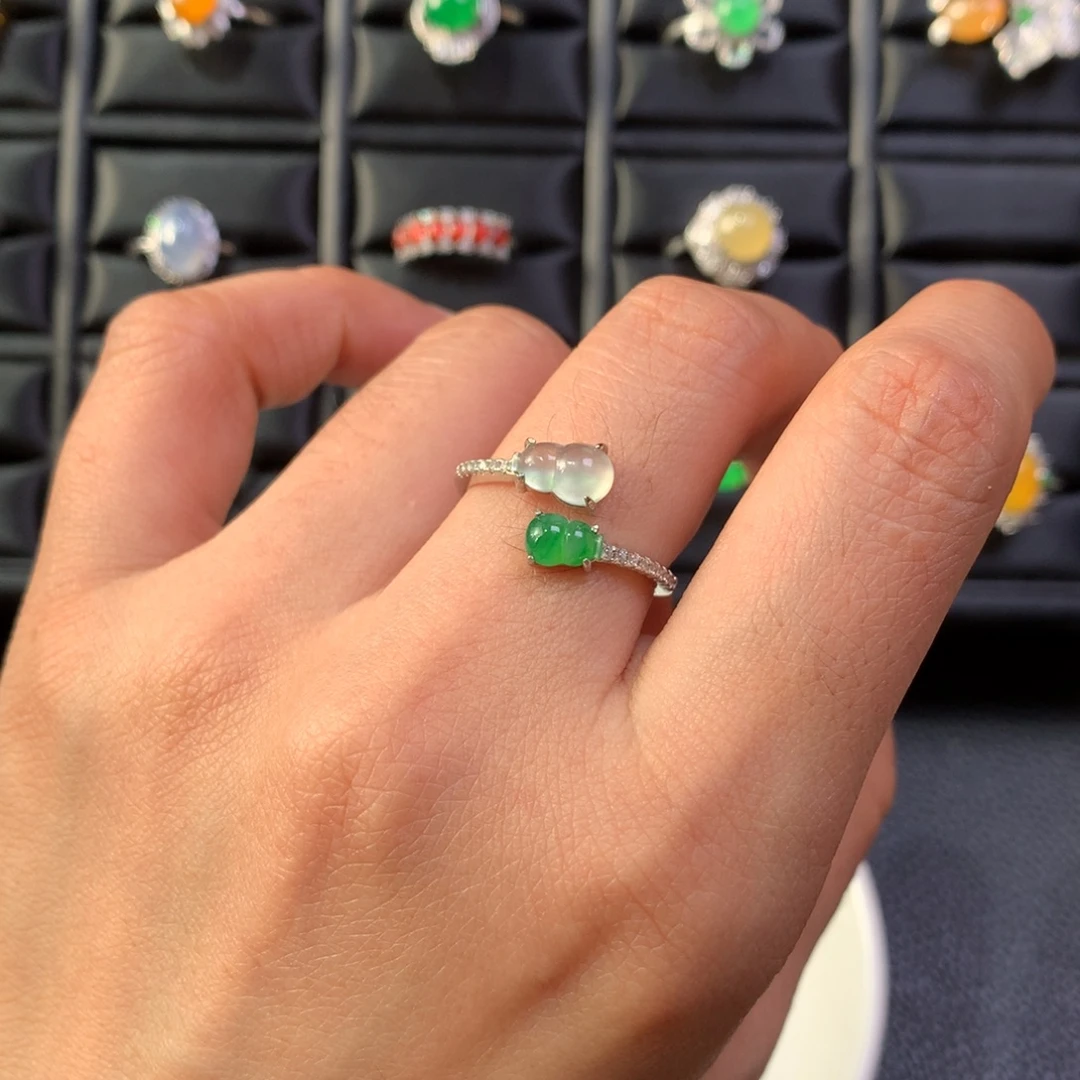 翡翠银S925镶嵌戒指