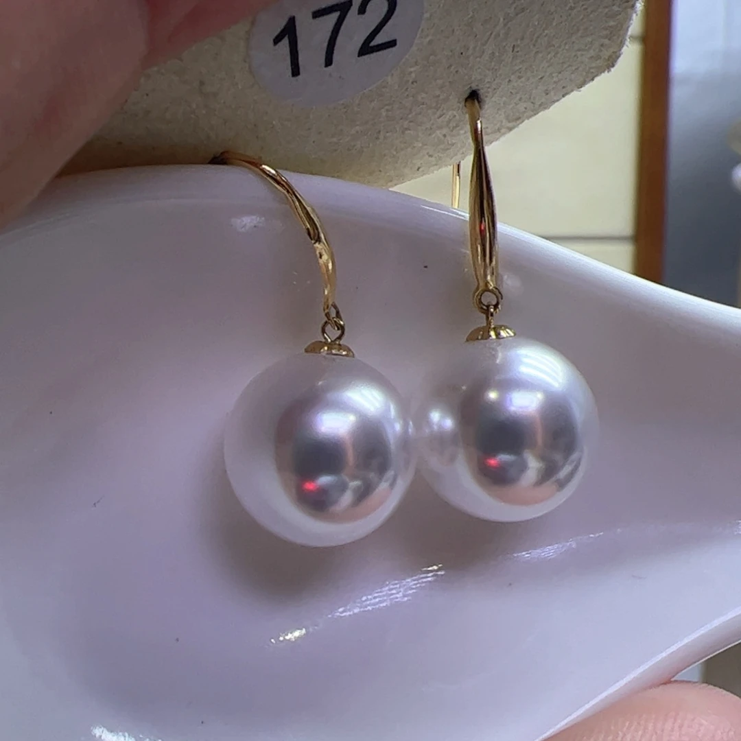 淡水珍珠耳饰18K金镶嵌