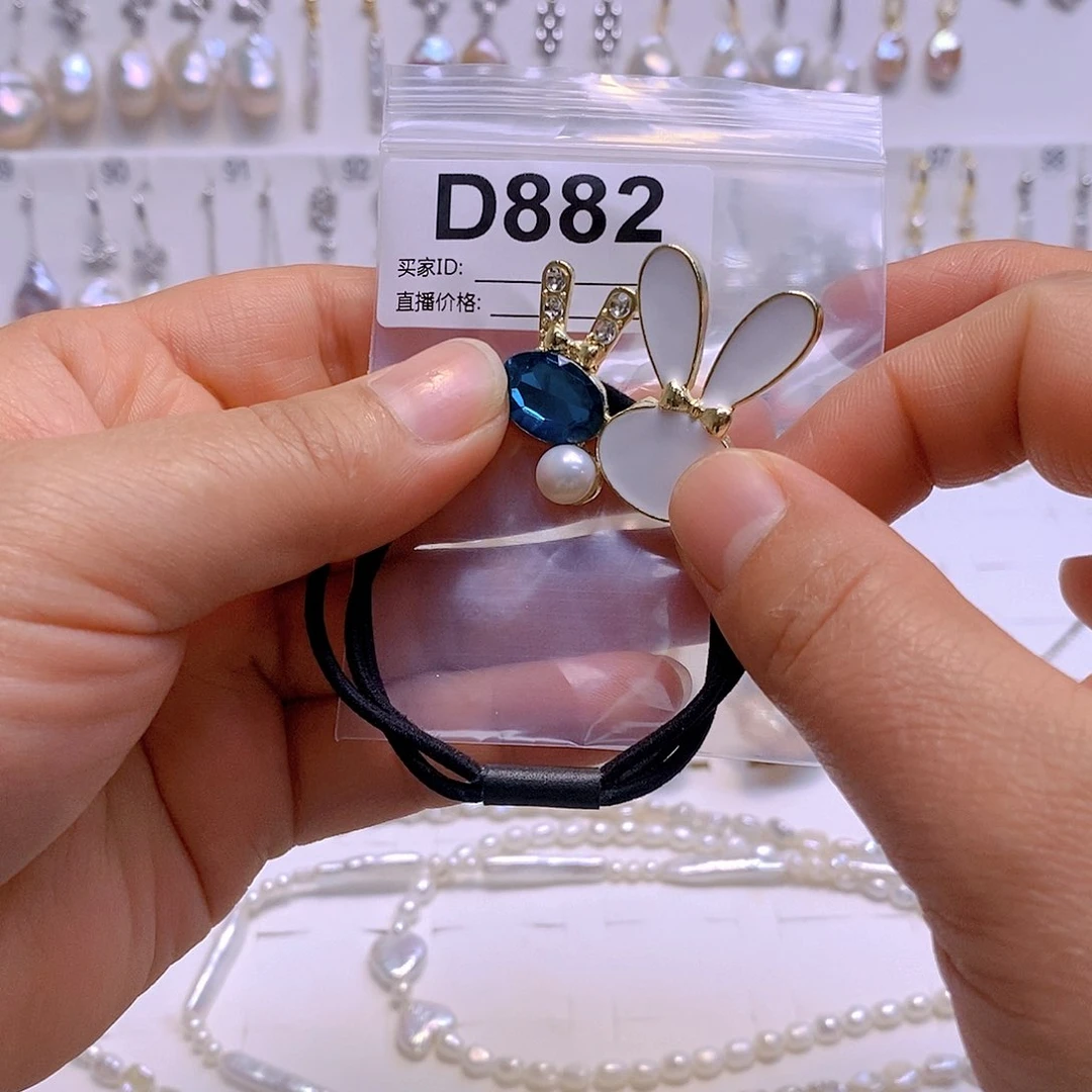 淡水珍珠发饰银S925镶嵌