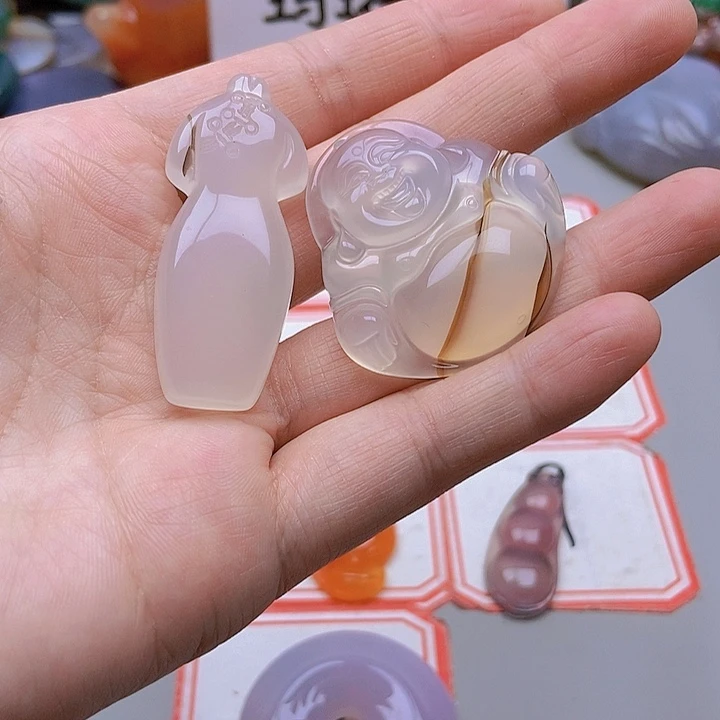 【闪购商品】玛瑙/玉髓珠宝半成品未镶嵌许****鱼