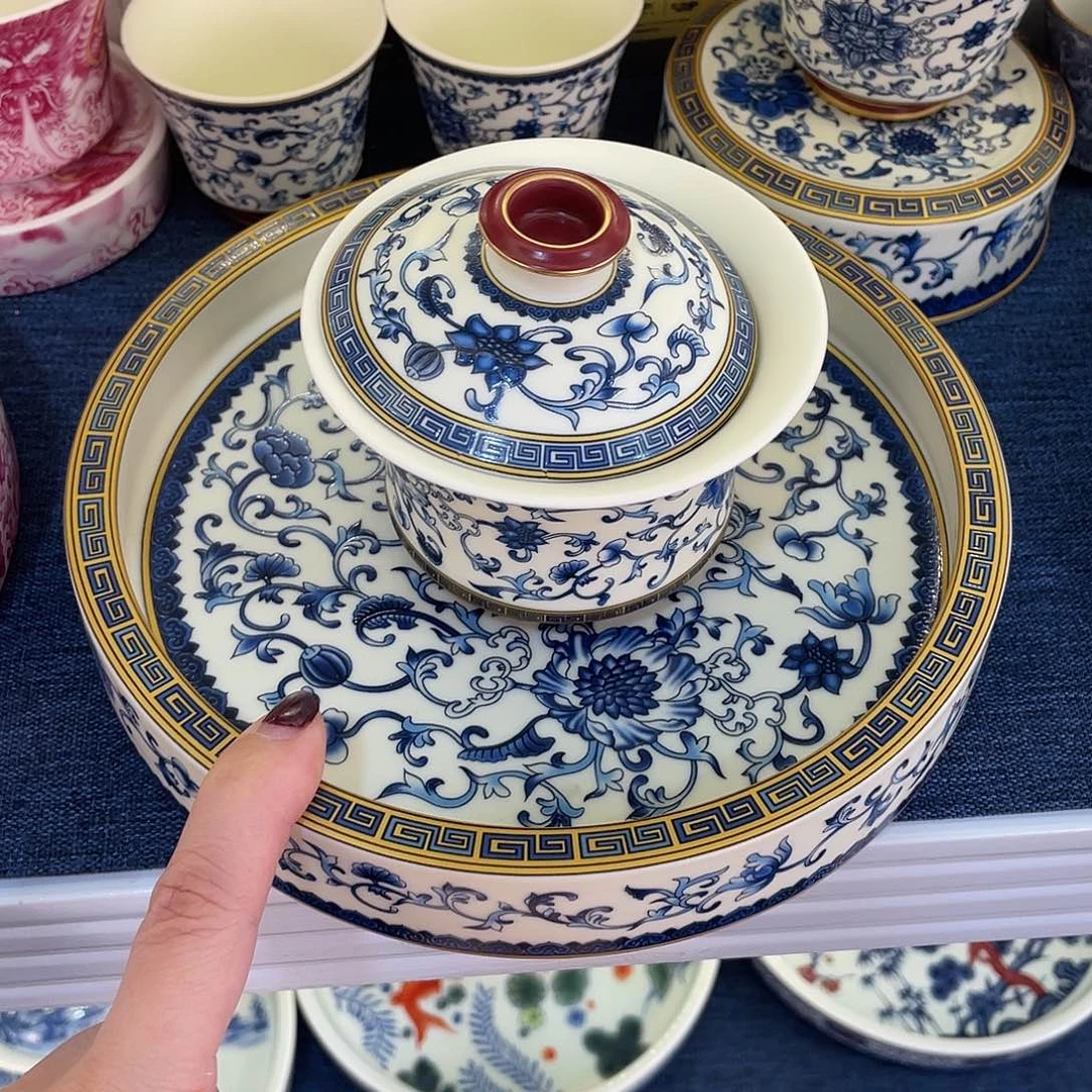 陶景德陶瓷盖碗茶具