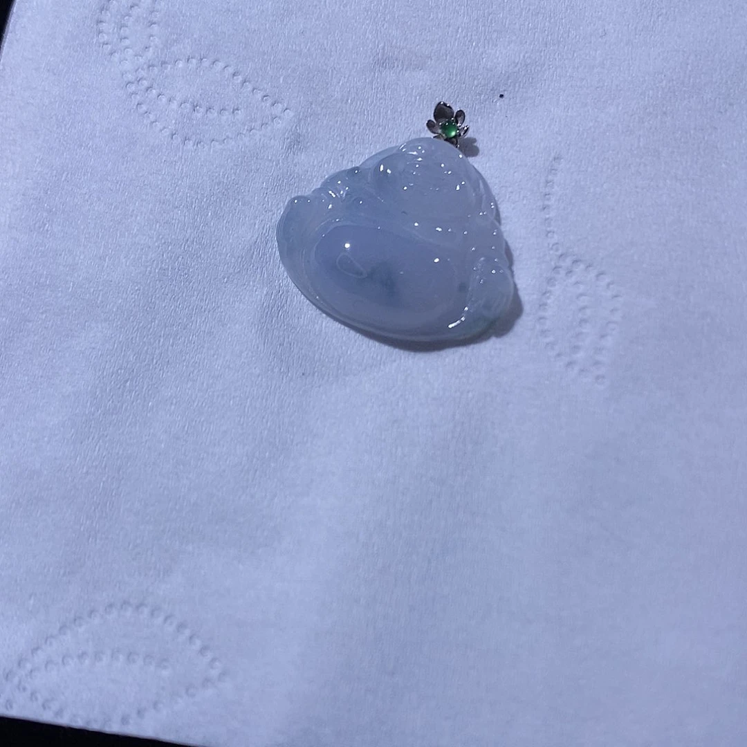 翡翠吊坠(不含链)足银镶嵌