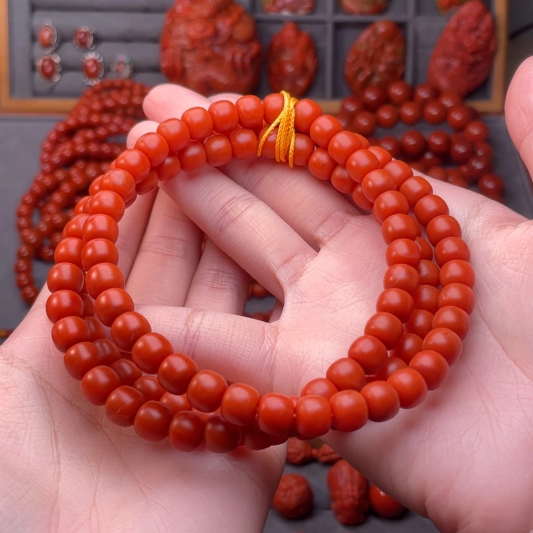 南红玛瑙未镶嵌配饰卡8mm