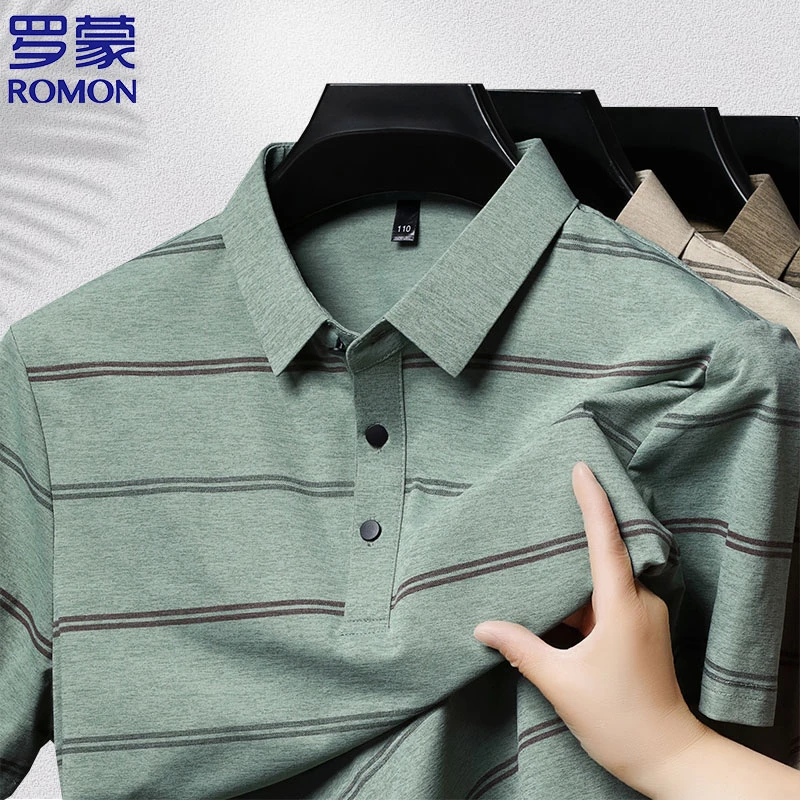 【条纹POLO衫】上新夏季新款男士翻领宽松POLO衫半袖薄款休闲上衣