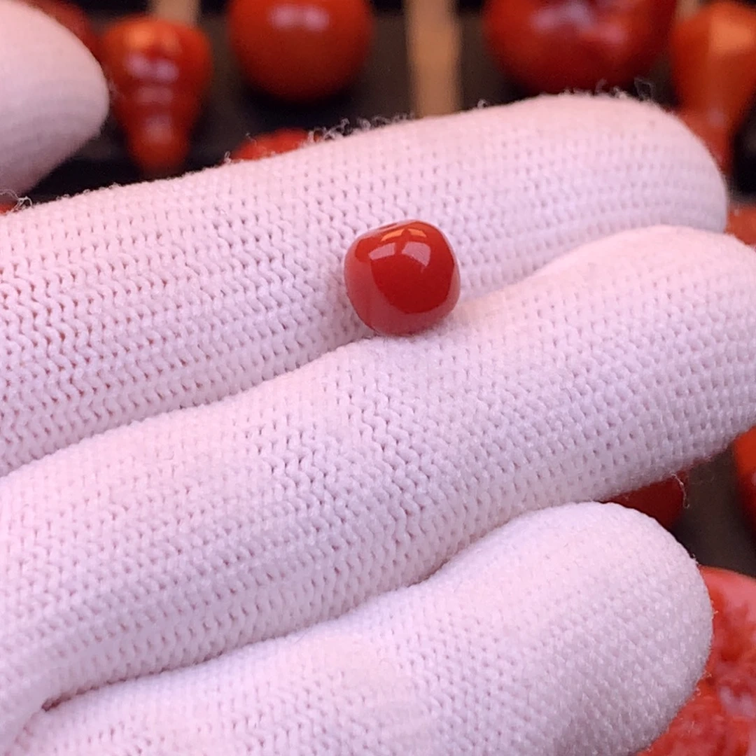 孑***生南红玛瑙未镶嵌川料原矿老型单珠8mm