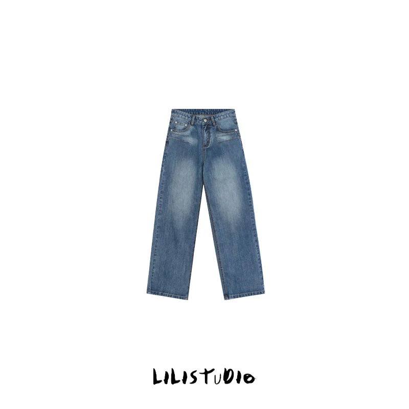 PCNY「潮汐蓝调」不理理夏季新款女装时尚潮流街头百搭阔腿牛仔裤女