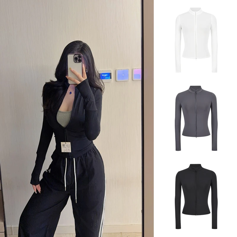 Moses Queen/魔西女王双拉链薄款防晒短外套女夏显瘦百搭长袖上衣