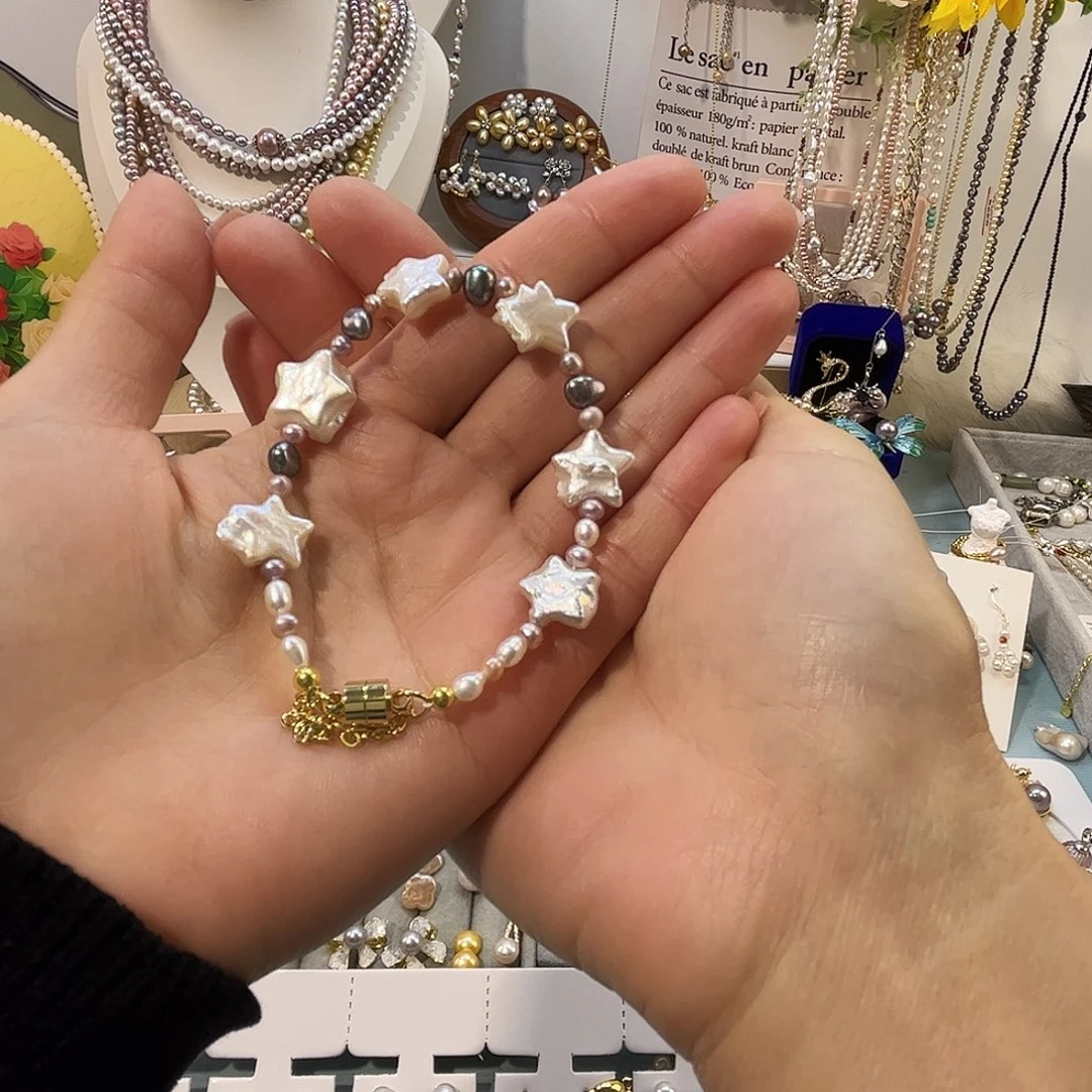 银S925镶嵌淡水珍珠颈饰