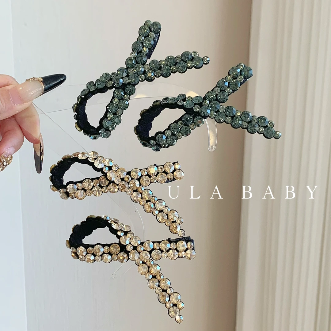 【喜儿ula】11-15-6超闪精致蝴蝶结气质刘海鸭嘴夹