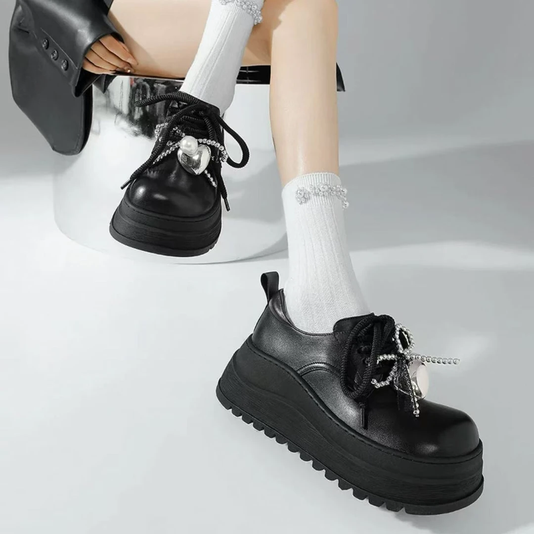 现货B1｜真皮羊里垫厚底乐福鞋女｜半码拍小｜616-2