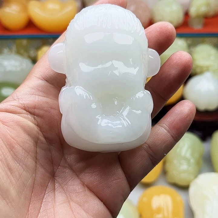 用***7石材猴子手把摆件