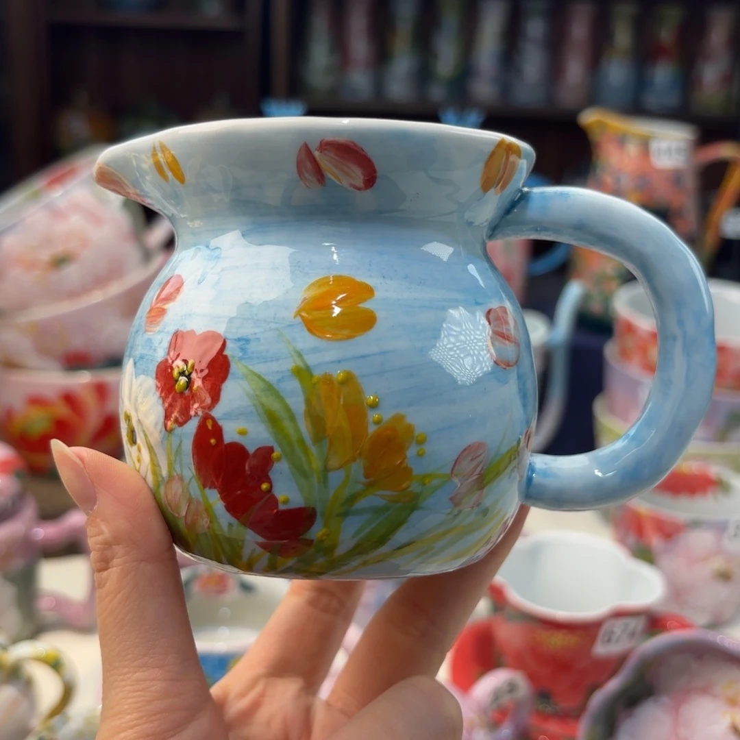 瓷片景德镇手绘高温釉下彩陶瓷茶具