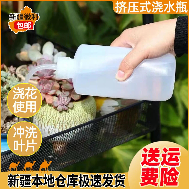 新疆包邮尖嘴弯嘴壶浇水壶挤压式小型室内园艺工具长嘴弯嘴花卉壶