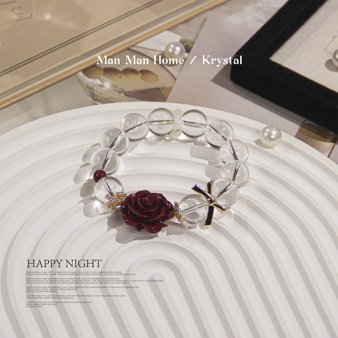 【白水玫瑰-满满家原创爆款】天然白水晶手串多样性发货发其一c1044