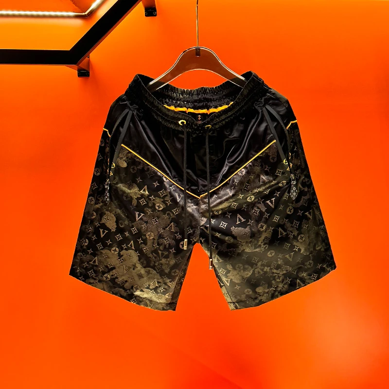 欧洲站高端潮牌短裤男士夏季新款轻奢潮流五分裤直筒中裤DK68805