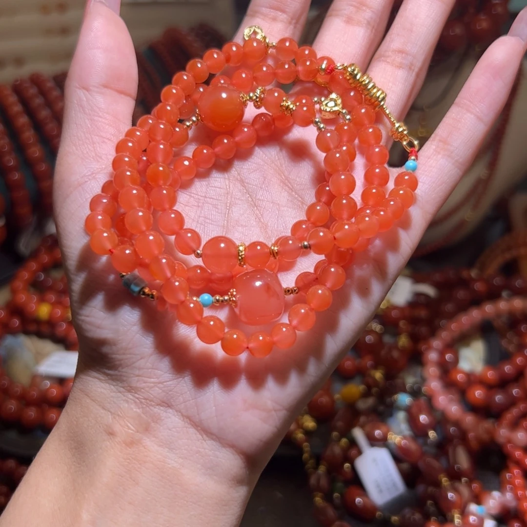 南红玛瑙未镶嵌手链6mm