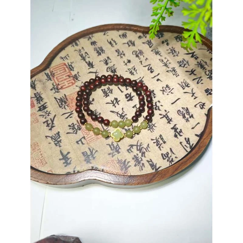 小叶紫檀 四叶草 双圈手串（有礼盒 证书）1000