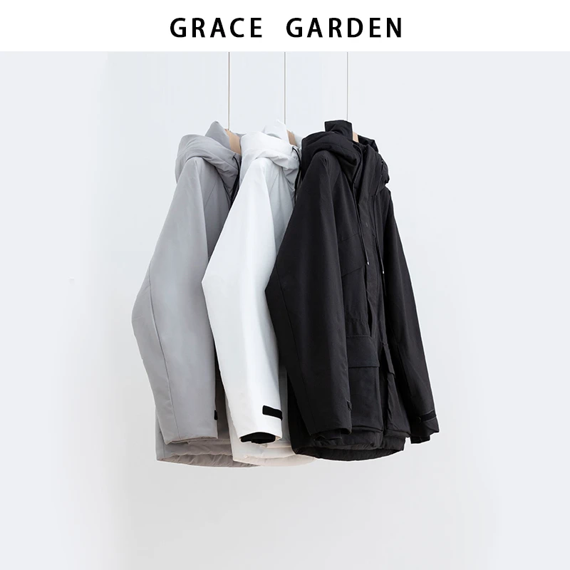 GRACE GARDEN【黑金！】加厚连帽冲锋衣羽绒服YRF5F1704