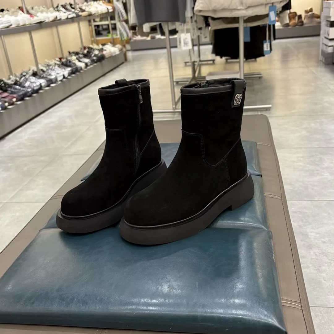 KME-a0180冬季新款纯色厚底保暖休闲时尚短靴女