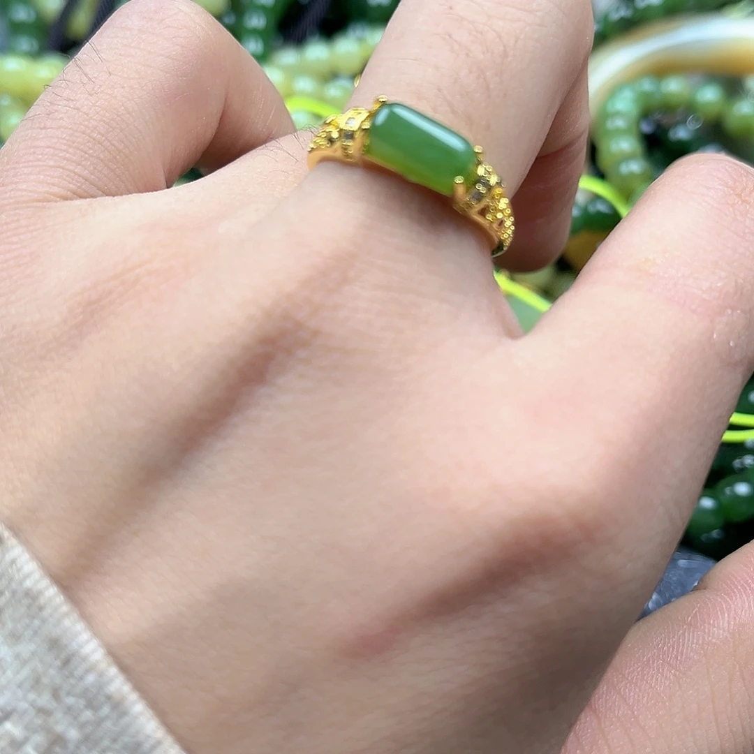 和田玉（碧玉）合金戒指