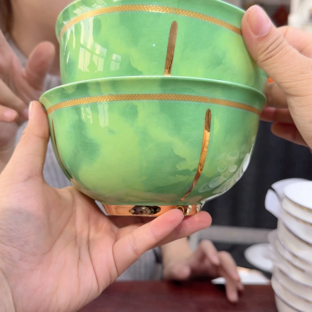 骨瓷高骨6.3英寸饭碗16cm4个外贸骨瓷