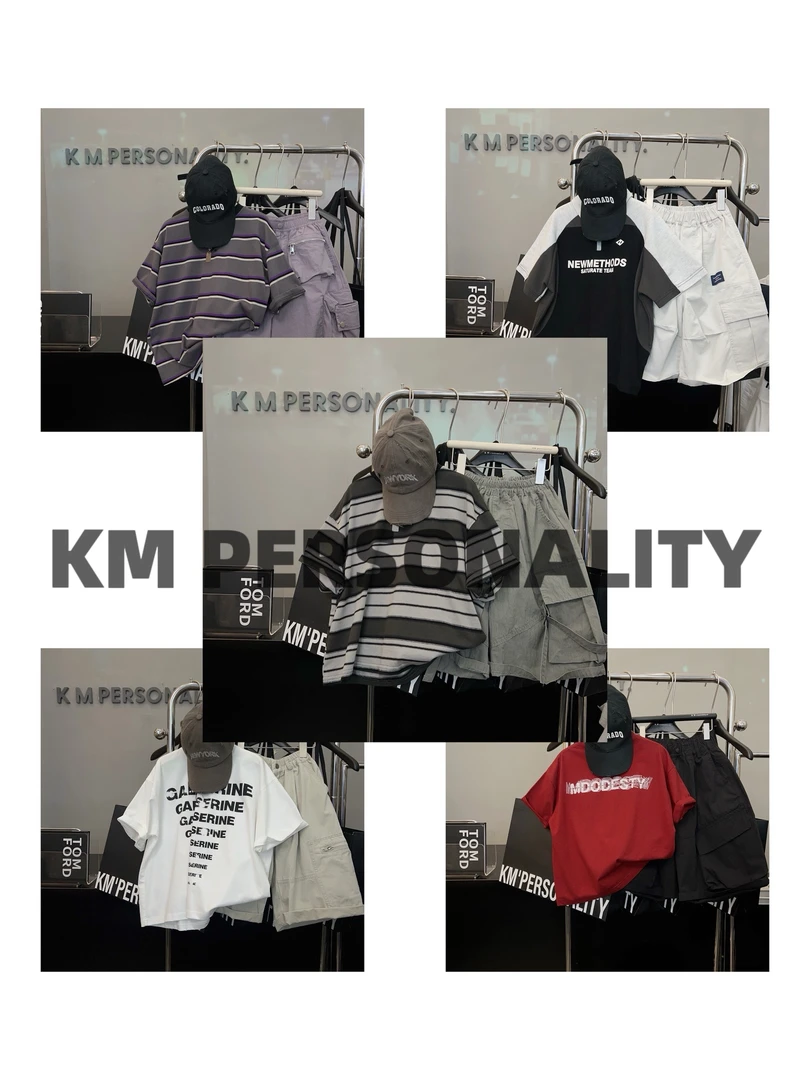 KM PERSONALITY【764-827 单件】2025 夏季儿童韩系裤子T恤 7788