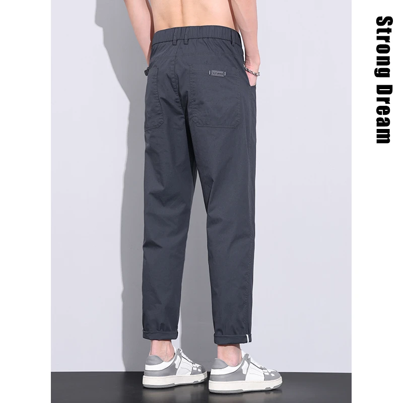 男士休闲裤夏季薄款宽松直筒潮流运动锥形速干2025新款九分裤子男