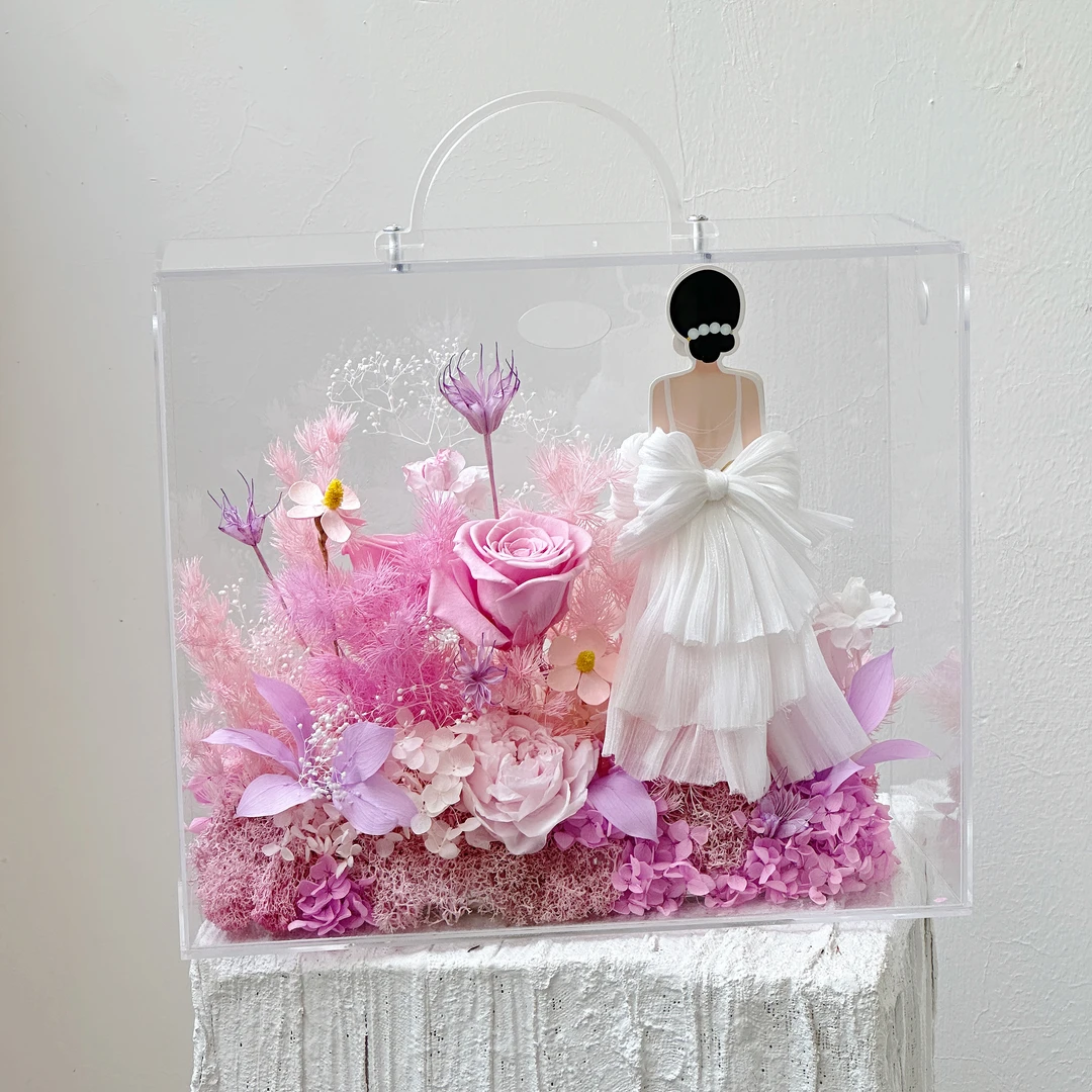 永生花秘密花园手提礼盒玫瑰花创意礼盒送女友闺蜜朋友生日