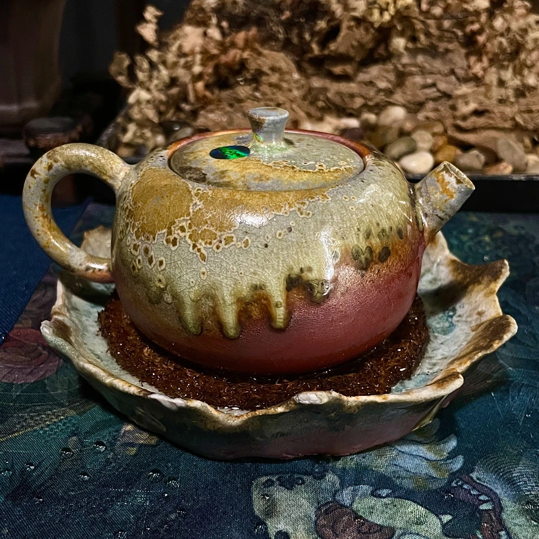 397号全手工玫瑰金泥柴烧茶壶家用复古陶瓷壶130-150ML