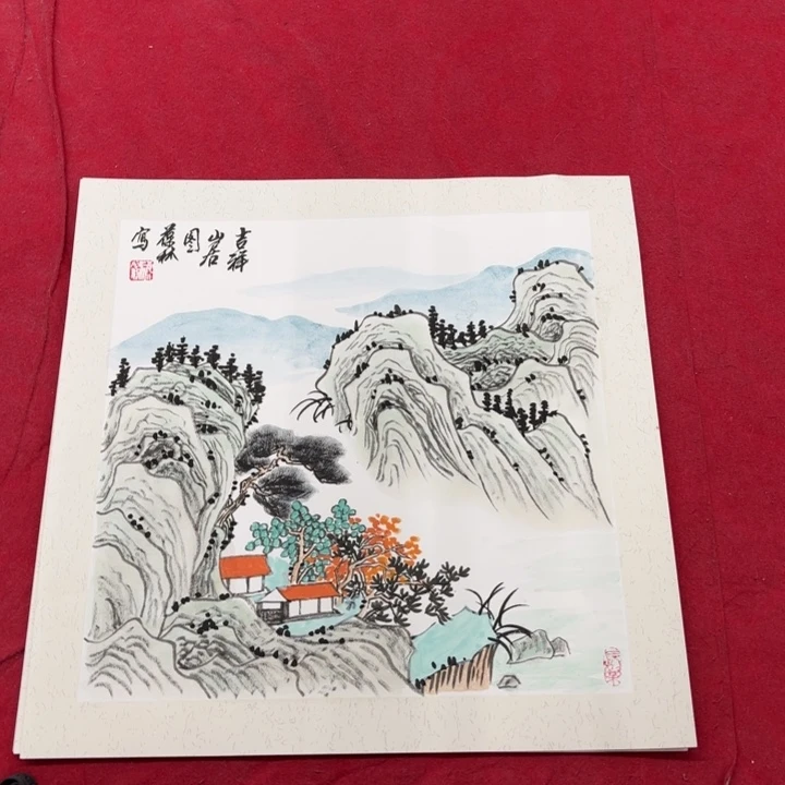 国画花鸟等图案为一体而