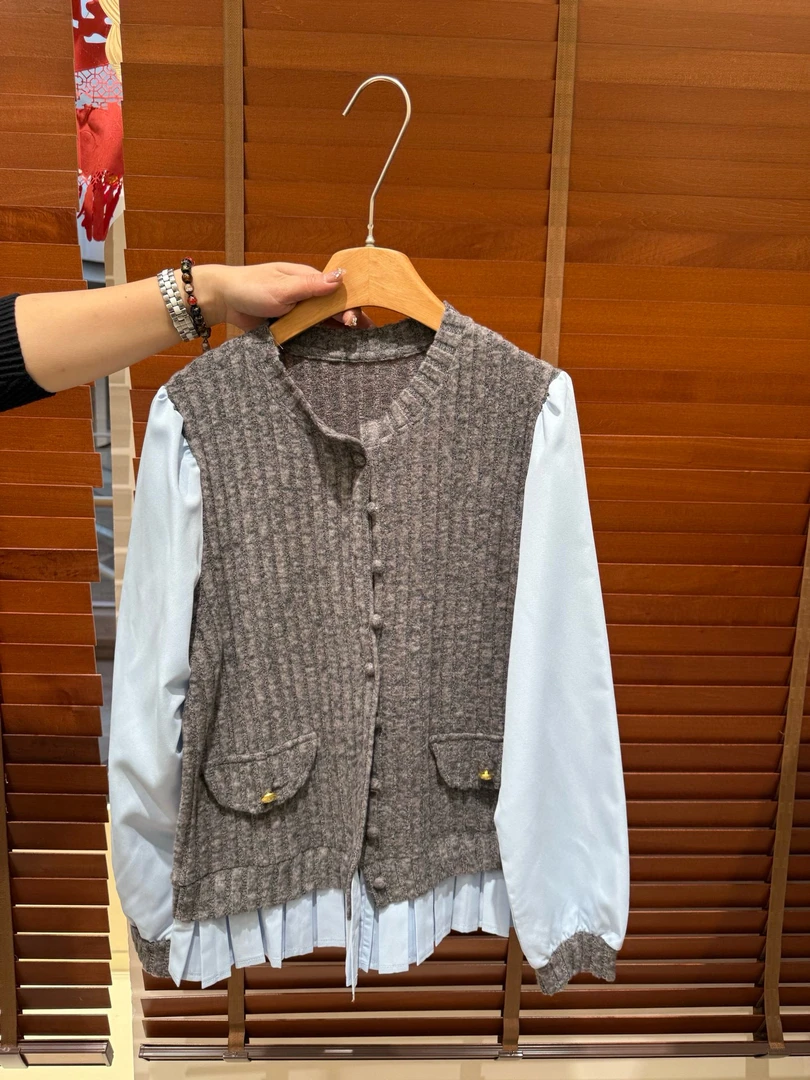 新款假两件拼接小衫3-6XL#5397