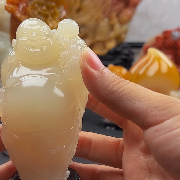 波***寿山石弥勒佛摆件