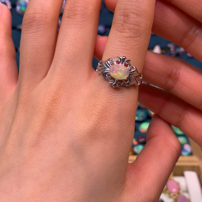 【闪购商品】欧泊戒指裸石定制不退不换银S925镶嵌ღ****ღ