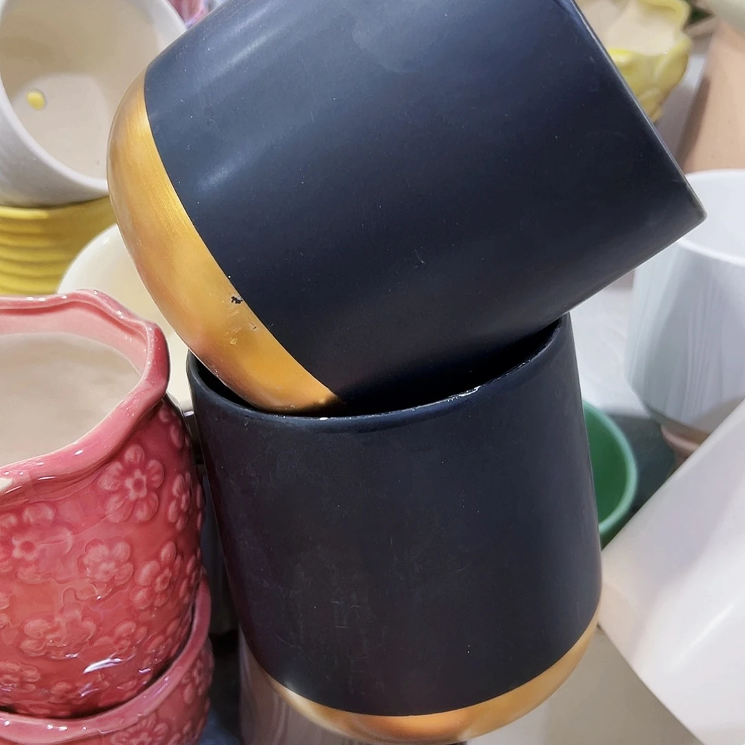 有孔外贸尾单陶瓷花盆凑单18米包邮